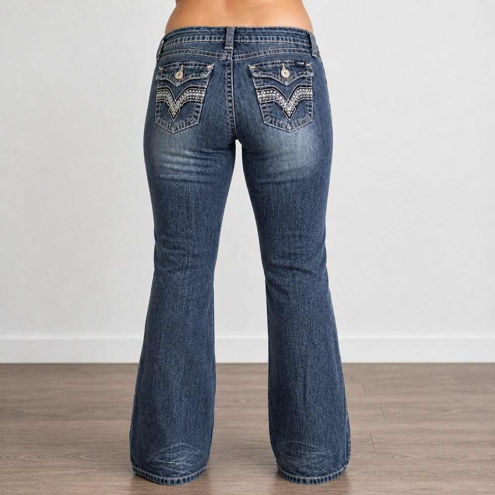 Angels Forever Young Womens Bootcut Jeans Dark Wash Low Rise Size 15